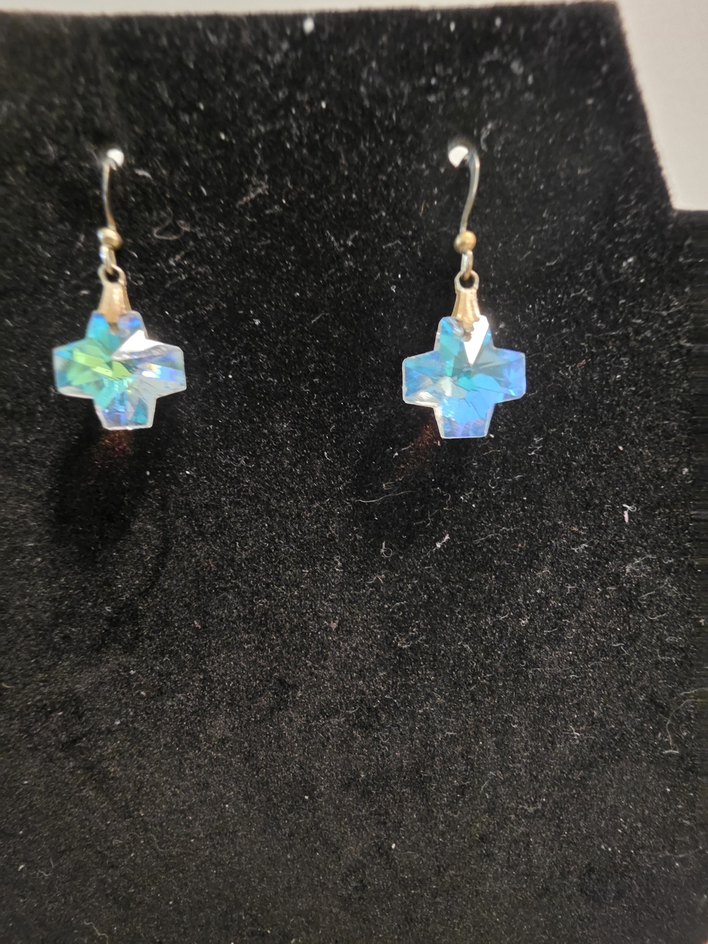 Aurora Borealis  Crystal Cross Drop Earrings - Women Jewelry